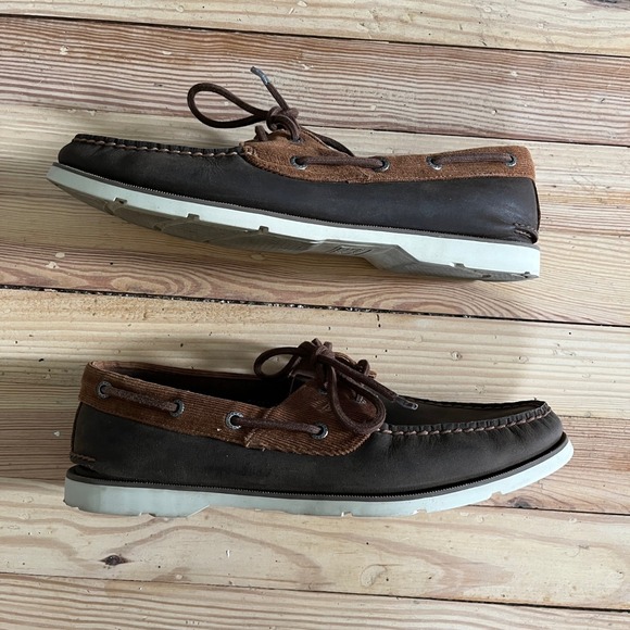 Sperry Top-Sider Mens Boat Shoes Leather Corduroy Brown Lace Up Casual Loafers‎ - Picture 8 of 11